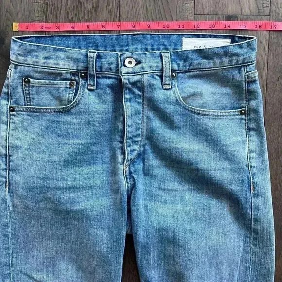 Rag & Bone Fit 2 Slim High Rise Button Fly Size 32 Straight Denim in Fire Island - Picture 6 of 8